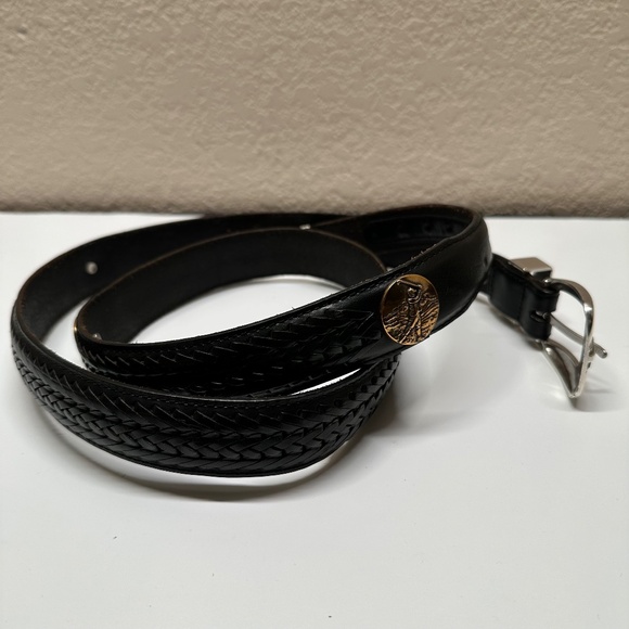 Brighton Onyx Black Leather Golf Belt Mens Size 46 Classic Preppy Vintage - Picture 15 of 16